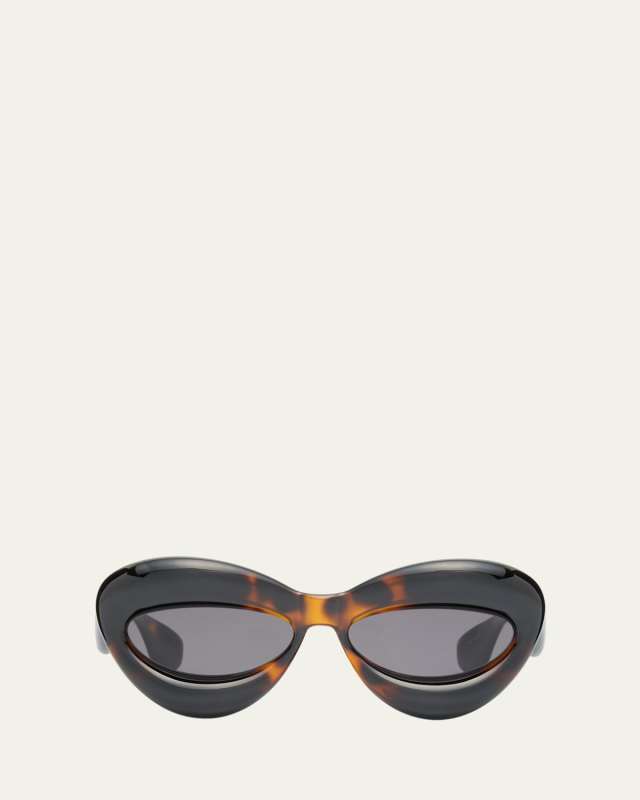 Inflated Acetate Cat-Eye Sunglasses